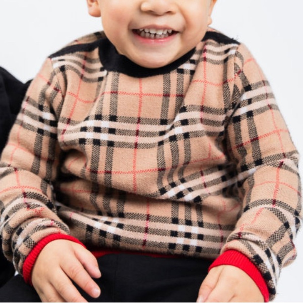 Burberry Check Wool Sweater for toddler